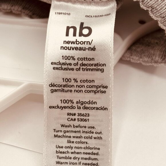 Carter’s Baby Girl 2-Piece Bunny Bodysuit & Ruffle Pants Set Pink Grey Newborn - Picture 5 of 7